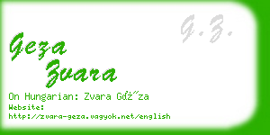 geza zvara business card